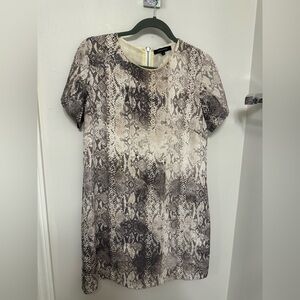 Olivaceous Snakeskin Pattern Dress